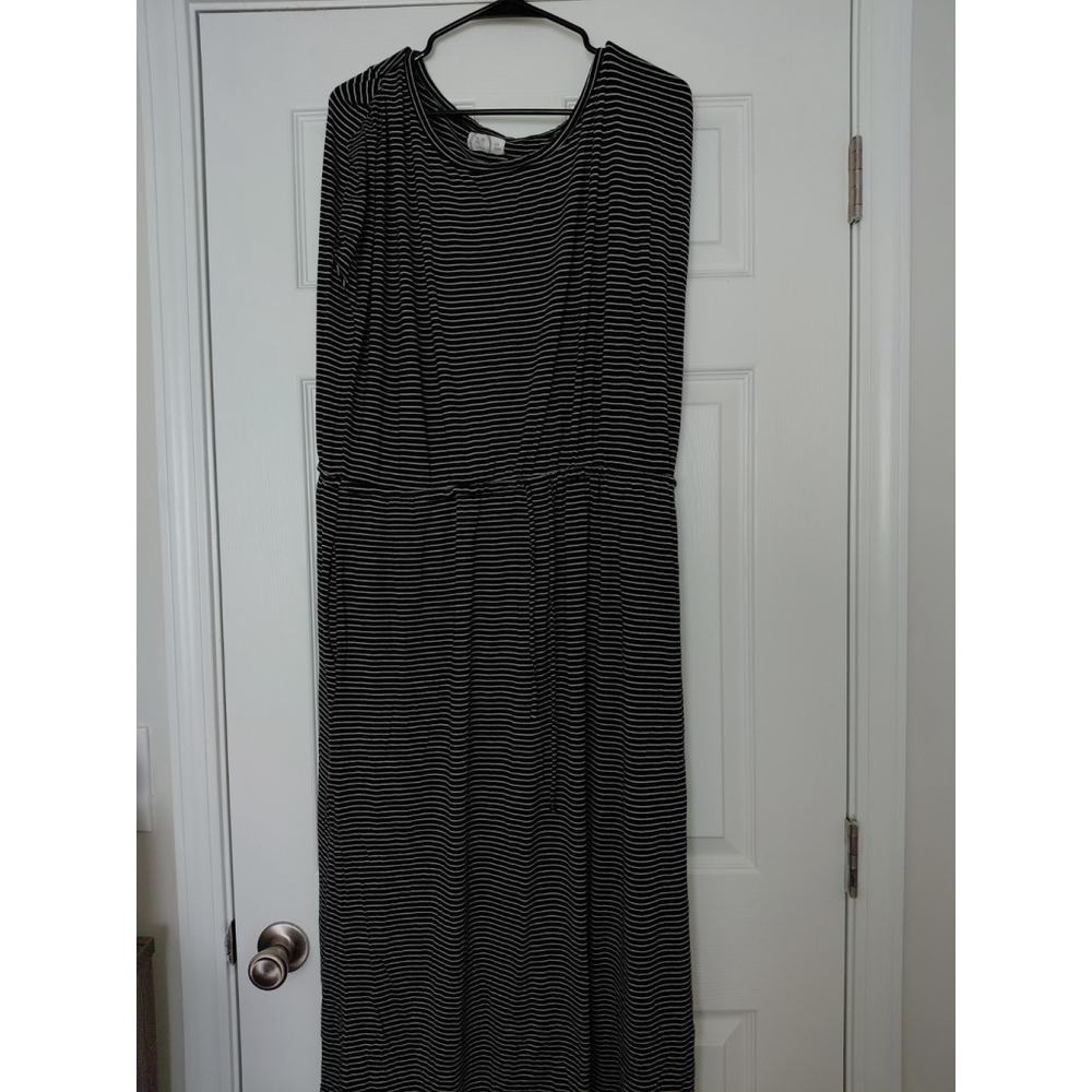 Womens Maurices Sleeveless Dress Black & White Striped XXL